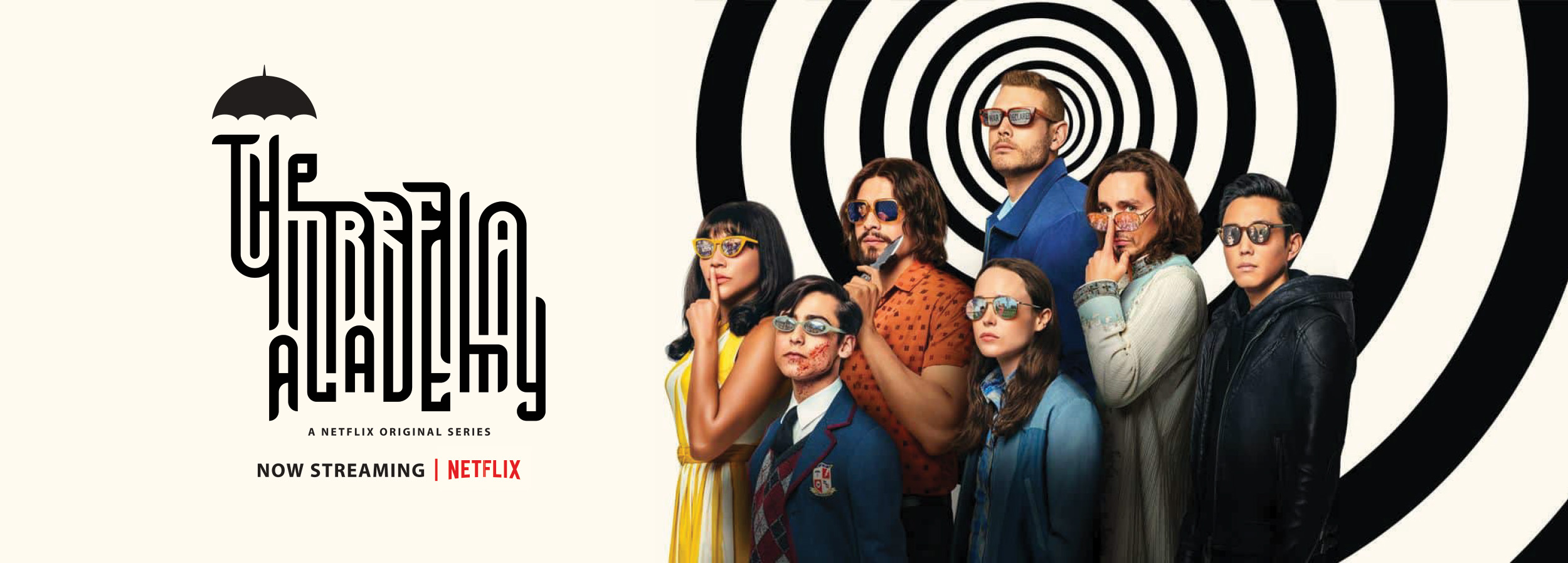 Mocked up ad for the show The Umbrella Academy.